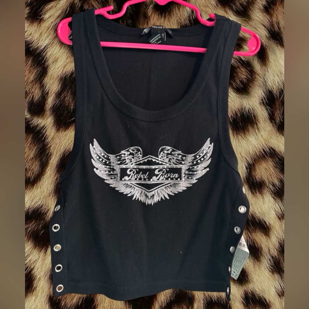 (Size S) Forever 21 Black Crop Top
